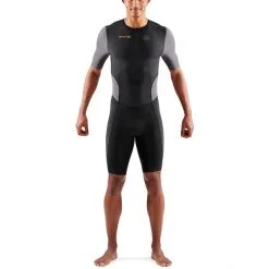Skins TRI Brand SS Tri Suit Men black/carbon -Wetsuits Sales Store skins tri brand ss tri suit men black carbon 3