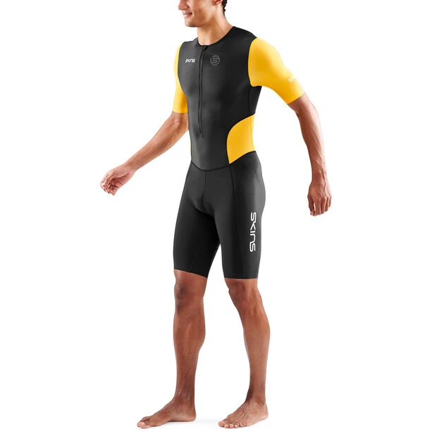 Skins TRI Brand SS Tri Suit Men black/zest 6 Skins TRI Brand SS Tri Suit Men black/zest - Image 4